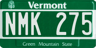 VT license plate NMK275
