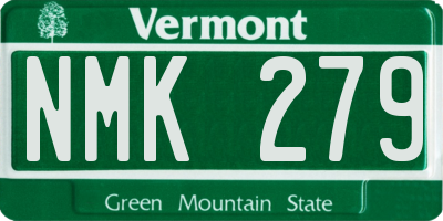 VT license plate NMK279