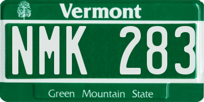 VT license plate NMK283