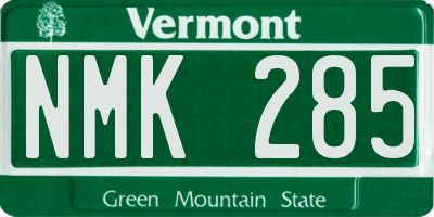 VT license plate NMK285