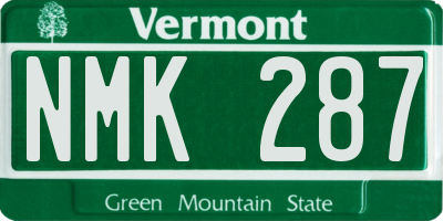 VT license plate NMK287