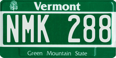 VT license plate NMK288