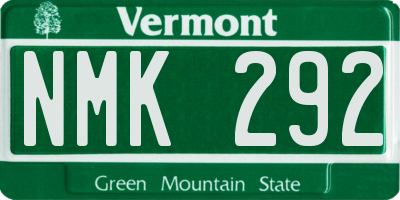 VT license plate NMK292