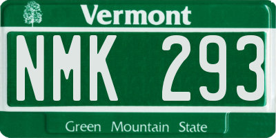 VT license plate NMK293