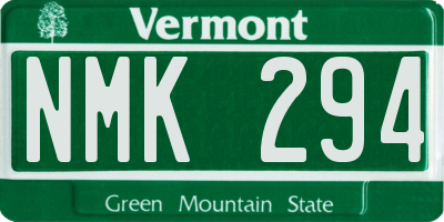 VT license plate NMK294
