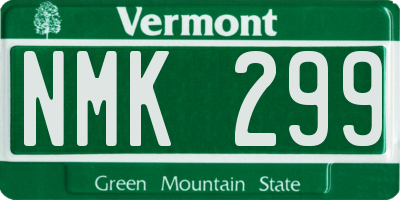 VT license plate NMK299