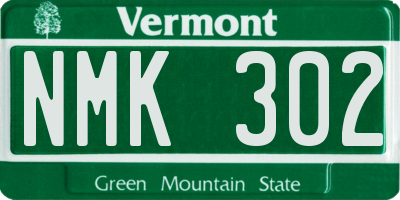 VT license plate NMK302