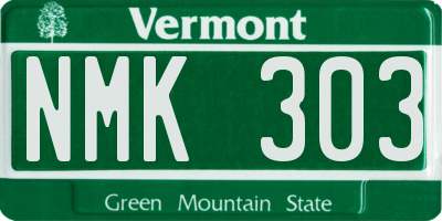 VT license plate NMK303