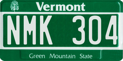 VT license plate NMK304