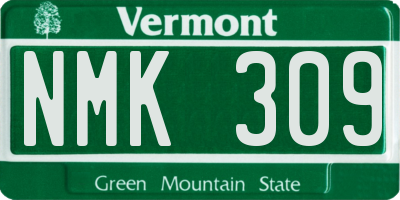 VT license plate NMK309