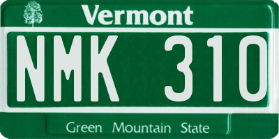 VT license plate NMK310