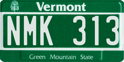 VT license plate NMK313