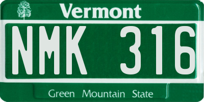 VT license plate NMK316