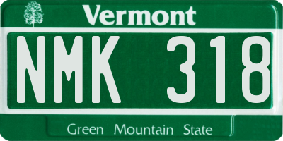 VT license plate NMK318