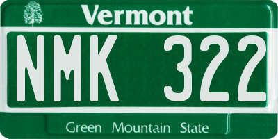 VT license plate NMK322