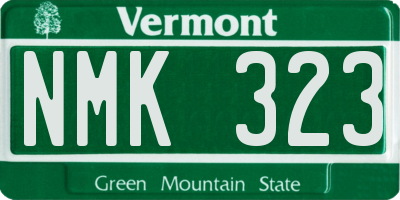 VT license plate NMK323