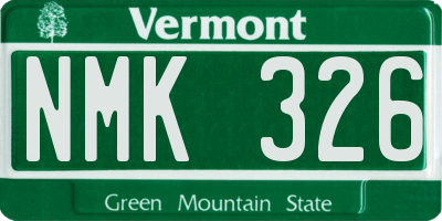 VT license plate NMK326