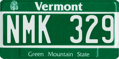 VT license plate NMK329
