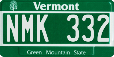 VT license plate NMK332