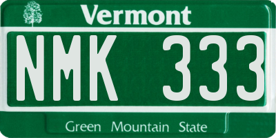 VT license plate NMK333