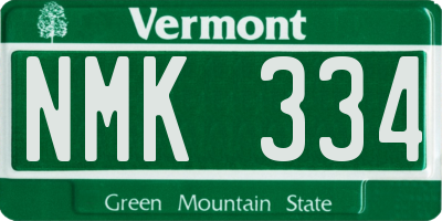 VT license plate NMK334