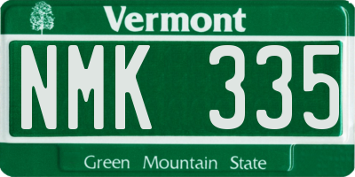 VT license plate NMK335