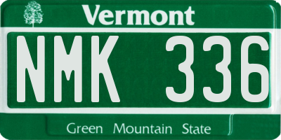 VT license plate NMK336