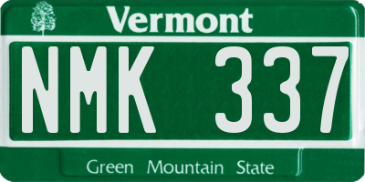 VT license plate NMK337