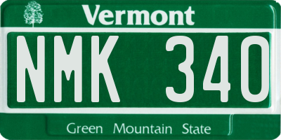 VT license plate NMK340