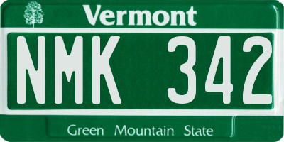 VT license plate NMK342