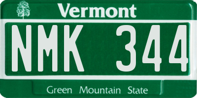VT license plate NMK344