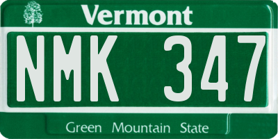 VT license plate NMK347