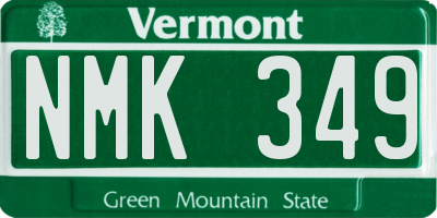 VT license plate NMK349