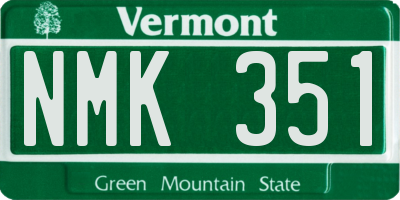 VT license plate NMK351