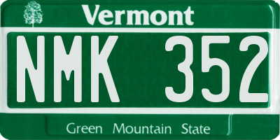 VT license plate NMK352