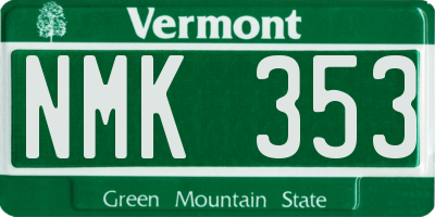 VT license plate NMK353