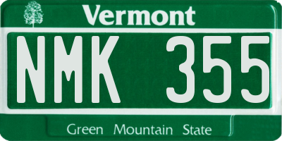 VT license plate NMK355