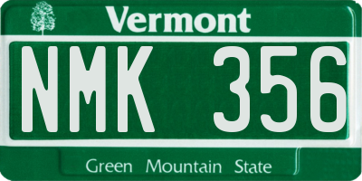 VT license plate NMK356