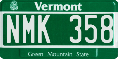 VT license plate NMK358