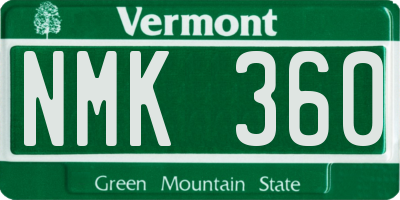 VT license plate NMK360