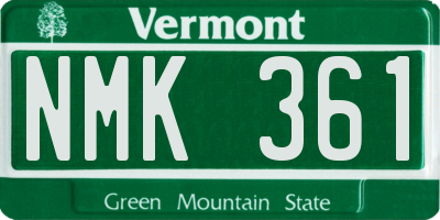 VT license plate NMK361