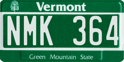 VT license plate NMK364