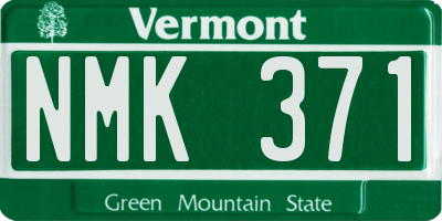 VT license plate NMK371