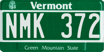 VT license plate NMK372