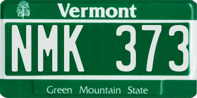 VT license plate NMK373