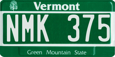 VT license plate NMK375