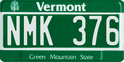 VT license plate NMK376