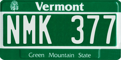 VT license plate NMK377