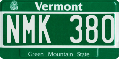 VT license plate NMK380