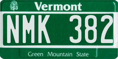 VT license plate NMK382
